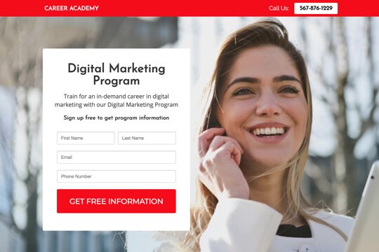 request information on a program booking page