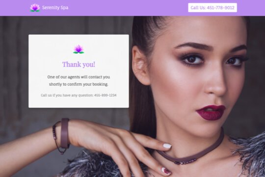 book manicure treatment thank you page