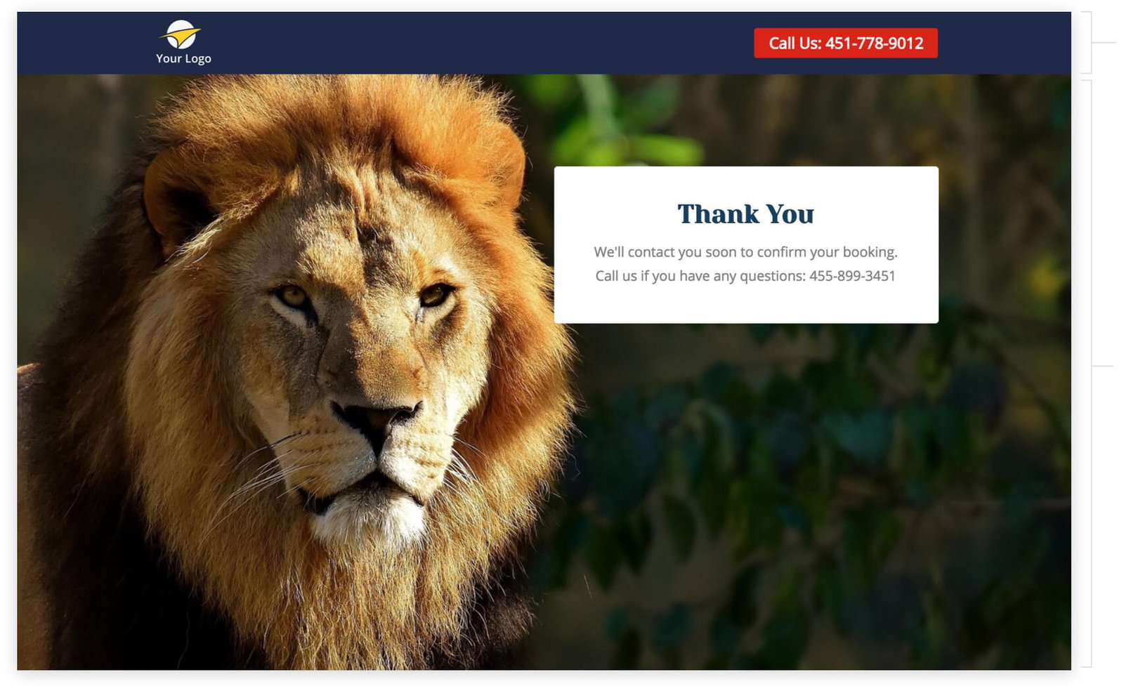 sign up for tour itinerary thank you page